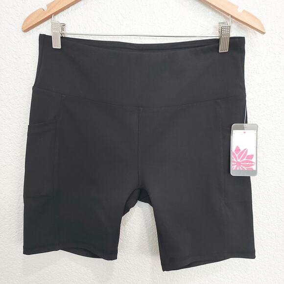 Ebb & Flow Pants - NEW Ebb & Flow Black Stretch Biker Shorts Size L